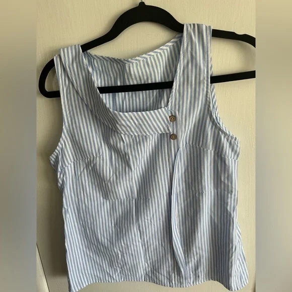 SHEIN Blue and White Striped Top - Picture 2 of 4